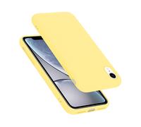 Cadorabo cover compatibile con Apple iPhone XR, cover in silicone liquido per iPhone XR, custodia in silicone, resistente ai graffi e agli urti sottile cover protettiva - LIQUID GIALLO