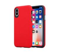 CADORABO Outdoor ibrido antiscivolo extra grip design a triangolo silicone e plastica Cover per Apple iPhone X / XS, ROSSO GAROFANO