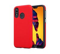 CADORABO Outdoor ibrido antiscivolo extra grip design a triangolo silicone e plastica Cover per Huawei P20 LITE 2018 / NOVA 3E, ROSSO GAROFANO