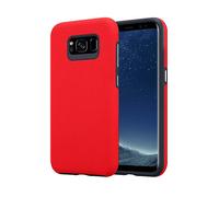 CADORABO Outdoor ibrido antiscivolo extra grip design a triangolo silicone e plastica Cover per Samsung Galaxy S8, ROSSO GAROFANO