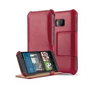 CADORABO SENZA chiusura magnetica con stand e supporto angoli Custodia per cellulare per HTC ONE M9, ROSSO PASSIONE