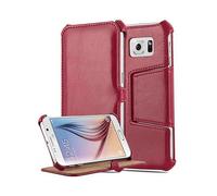 CADORABO SENZA chiusura magnetica con stand e supporto angoli Custodia per cellulare per Samsung Galaxy S6, ROSSO PASSIONE