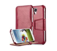 CADORABO SENZA chiusura magnetica con stand e supporto angoli Custodia per cellulare per Samsung Galaxy S4, ROSSO PASSIONE