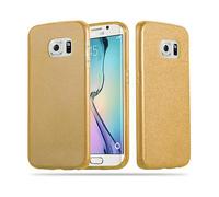 CADORABO Silicone TPU e Hard in design glitterato Custodia per cellulare per Samsung Galaxy S6 EDGE, POLVERE DI STELLE ORO