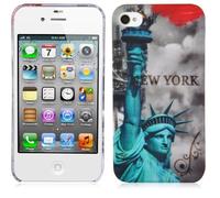 Cadorabo - TPU Hard Cover per > Apple iPhone 4 / iPhone 4S < - Case Cover Involucro Bumper Accessorio in Design: NEW YORK - STATTUA-DELLA-LIBERTÀ