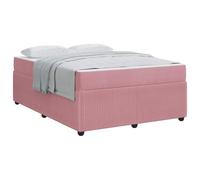 Cadre de lit avec matelas Rose 140 x 200 cm Tissu, structure en bois ingénierie robuste, sommier à lattes intégré, literie matelassée confortable pour chambre coucher moderne, 280 facile à monter