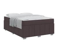 Cadre de Lit Doux Marron Foncé 140x200 cm avec Mousse à Mémoire de Forme Tissu Respirant Structure de Lit en Tissu Matelas Inclus Sommier Lattes Support Solide pour Chambre à Coucher Moderne