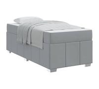 Cadre de lit moderne gris clair 120x190 cm avec matelas tissu respirant sommier à lattes ensemble complet chambre robuste design minimaliste pour couple adulte assemblage facile confort ferme