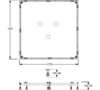 Mepa Telaio di montaggio f. piatto doccia rettangolare Super/extraflach