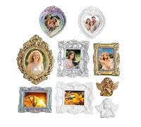 Cadres Photo Miniatures Vintage | Lot de 9 Petits Cadres Antiques pour Décoration | Présentoir à Photos DIY pour Mur et Table Art de la Table, Décoration Murale, Bijou Ambiance Rétro et Créative