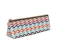 CADREWY Astuccio sottile con stampa a zig zag, grande capacità, 21 x 5,6 x 6,1 cm, portapenne con cerniera triangolare