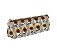 CADREWY Bellissimo astuccio sottile con stampa di girasoli, grande capacità, 20,3 x 5,6 x 6,1 cm, portapenne con cerniera triangolare
