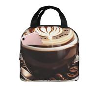CADREWY Caffè caldo con stampa chicco di caffè isolato borsa termica tote spiaggia viaggio a prova di perdite Cooler Organizer tasca
