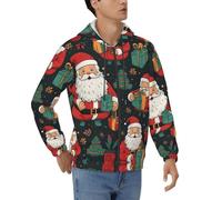 CADREWY Calda felpa con cappuccio da uomo con scritta "Merry Christmas", maglione invernale con cappuccio da uomo, per adulti, Nero , XL