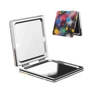 CADREWY Colorful Spray Pattern Stampa Portatile Pocket Trucco Specchio Compatto Viaggio PU Borsa Esterna Accessori Eleganti