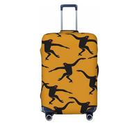 CADREWY Copertura per valigia da viaggio con stampa scimmia nera Gibbon con elastico antigraffio per il trasporto, nero, X-Large