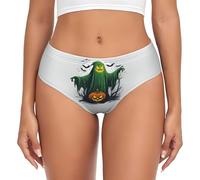 CADREWY Fantasma verde horror Halloween zucca stampa biancheria intima donna biancheria intima delicata sulla pelle mutandine slip morbido traspirante attività quotidiana