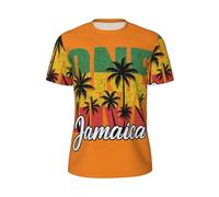 CADREWY Jamaica Palm Print - Maglietta a maniche corte da uomo, traspirante, per atletica, palestra, sport, estate, moda fitness, Nero, 6XL