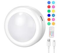 Cadrim Luci a batteria ricaricabile, luce con telecomando, luce a disco a batteria con telecomando, luci sotto armadietto, luci a led wireless per cucina, camera da letto, scale, armadio (1)