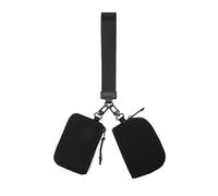 CADTARBAB Portafoglio da Donna Portafogli da Polso a Doppia Pochette Portafoglio Piccolo con Cerniera Minimalista Sottile (Nero)