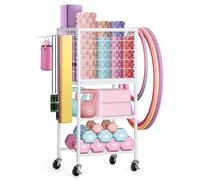 CADUKE Rastrelliera per manubri con 16 ganci Scaffale multifunzione per tappetino da yoga e rullo fasciale, facile da installare