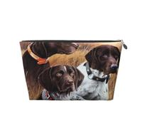 Caduta del cane da ferma tedesco a pelo corto, Borsa da toilette Borsa per trucco Borsa per cosmetici Borsa da toilette da viaggio portatile