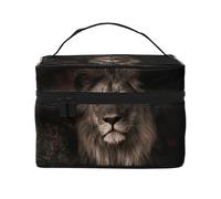 Caduta del leone 3D, Borsa per il trucco Borsa per cosmetici Borsa da toilette da viaggio portatile Astuccio per matite Astuccio da toilette