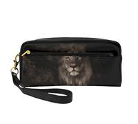 Caduta del leone 3D, Borsa per il trucco Borsa per cosmetici Borsa da viaggio portatile da toilette Astuccio in pelle per donne e ragazze