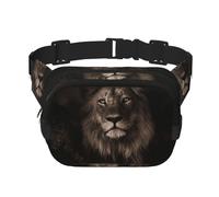 Caduta del leone 3D, Marsupio quadrato a doppio strato, borsa da viaggio, marsupio casual