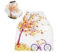 Caduta Della Bici Dell'Albero Giallo Passeggino Tettoia Copri Seggiolino Copertura Infermieristica Auto per Bambini per L'Allattamento Al Seno Morbido Traspirante Elastica Tettuccio