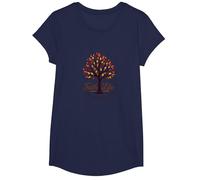 Caduta per Gesù: Faith Like Falling Leaves Christian Quote Maglietta, Ragazze, Navy, L