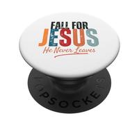 Caduta per Gesù Non lascia mai la fede autunnale cristiana PopSockets PopGrip Adesivo
