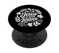 Caduta per Gesù non lascia mai l'autunno cristiano PopSockets PopGrip Adesivo