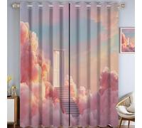 CAEITLRSO Tenda Nuvole Sognanti, Tenda Oscuranti Porte Del Paradiso Tende Termica Isolante Freddo con Occhielli per Camera da Letto Interni Finestra Soggiorno, 2 Pannelli Set, 200 x 260 cm