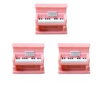CaeorKvor 3 pezzi miniatura pianoforte chitarra e sgabello figurine strumento musicale per decorazioni per la stanza delle bambole e display desktop bella chitarra statuetta