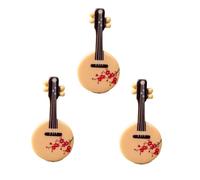 CaeorKvor 3 pezzi miniatura pianoforte chitarra e sgabello figurine strumento musicale per decorazioni per la stanza delle bambole e display desktop bella chitarra statuetta