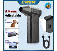 Caer Mini Turbo Jet Fan Spolverino elettrico con velocità regolabile a 1 e 3 marce 130000 Kit di strumenti per soffiatore per pulizia computer auto RPM 52 m/s