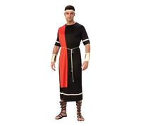 Caesar Black Toga con drappeggio rosso, set di costumi per adulti, extra large,