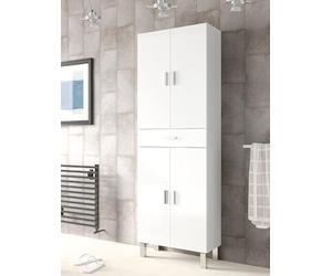 CAESAROO Colonna bagno a terra Bianco lucido con quattro ante ed un cassetto - Bianco lucido