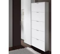 CAESAROO Scarpiera salvaspazio 180 cm Bianco lucido 5 ribalte - Bianco