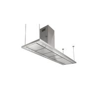 Foster 2442 210 - 2442210 Cappa Aspirante Isola 150 - 210 cm S4001 Special - Acciaio Satinato - Comandi Elettronici - 4 Velocità - 24 LED 1W. - Aspirazione Perimetrale - Portata 700 m3-h - Motore 160 W. - Classe A