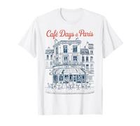 Café Days À Paris Scenic French Elegance Maglietta