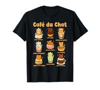 Café Du Chat Gatto Carino caffè Gioco di Parole Kawaii Drink Maglietta