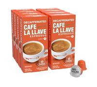 Café La Llave Decaf Espresso Capsule di Alluminio, Tostatura Scura, 80ct