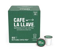 Cafe La Llave Espresso K-Cup (confezione da 55) Caffè monodose riciclabile compatibile con Keurig K-Cup Brewers