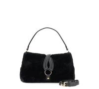 CafèNoir - Borsa A Spalla In Pelliccia Sintetica Con Anello, Da Donna, Colore Nero, Taglia Unica