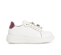 CAFèNOIR - Sneakers da Donna in Pelle con Accessori Gioiello Removibili, da Donna, Colore Bianco/Bordeaux, Taglia 36