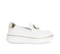 Cafe' Noir Mocassin Platform In Pelle Bianco - Taglia 35 Scarpe Donna Mocassini