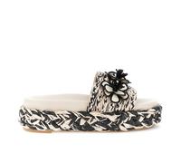 Cafè Noir C1LA9021 CIABATTA SU ZEPPA FASCIA RAFFIA CON FIORI