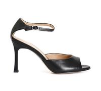 CafèNoir - Sandalo In Pelle Con Laccio Alla Caviglia, Da Donna, Colore Nero, Taglia 40